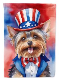 Yorkshire Terrier Patriotic American Garden Flag Mailbox Flag Decorative Yard Flag Banner Outside Patio Artwork Yard Flower Beds, Garden Size