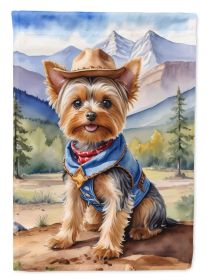 Yorkshire Terrier Yorkie Cowboy Welcome Garden Flag Mailbox Flag Decorative Yard Flag Banner Outside Patio Artwork Yard Flower Beds, Garden Size