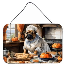 NEW Shar Pei Fall Kitchen Pumpkins Wall or Door Hanging Prints Aluminum Metal Sign Kitchen Wall Bar Bathroom Plaque Home Decor, 8HX12W, Multicolor