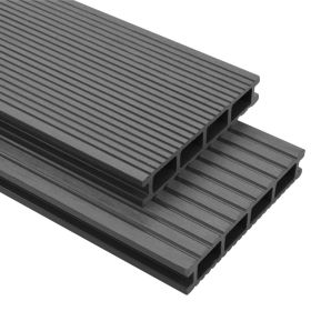 WPC Decking Boards with Accessories 322.9 ftÂ² 7.2' Gray