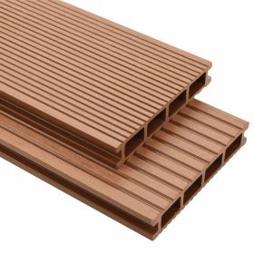 WPC Decking Boards with Accessories 107.6 ftÂ² 7.2' Brown